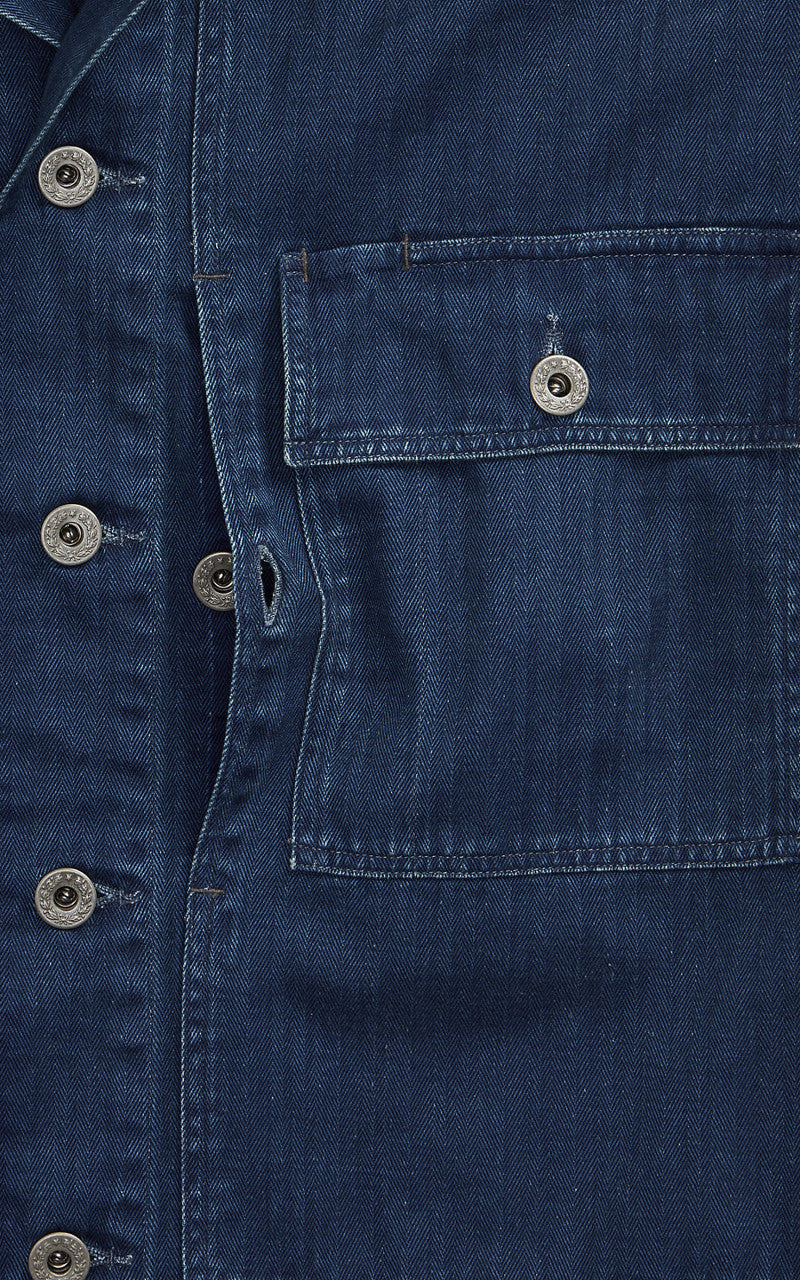 RRL Finn Herringbone Twill Overshirt Indigo