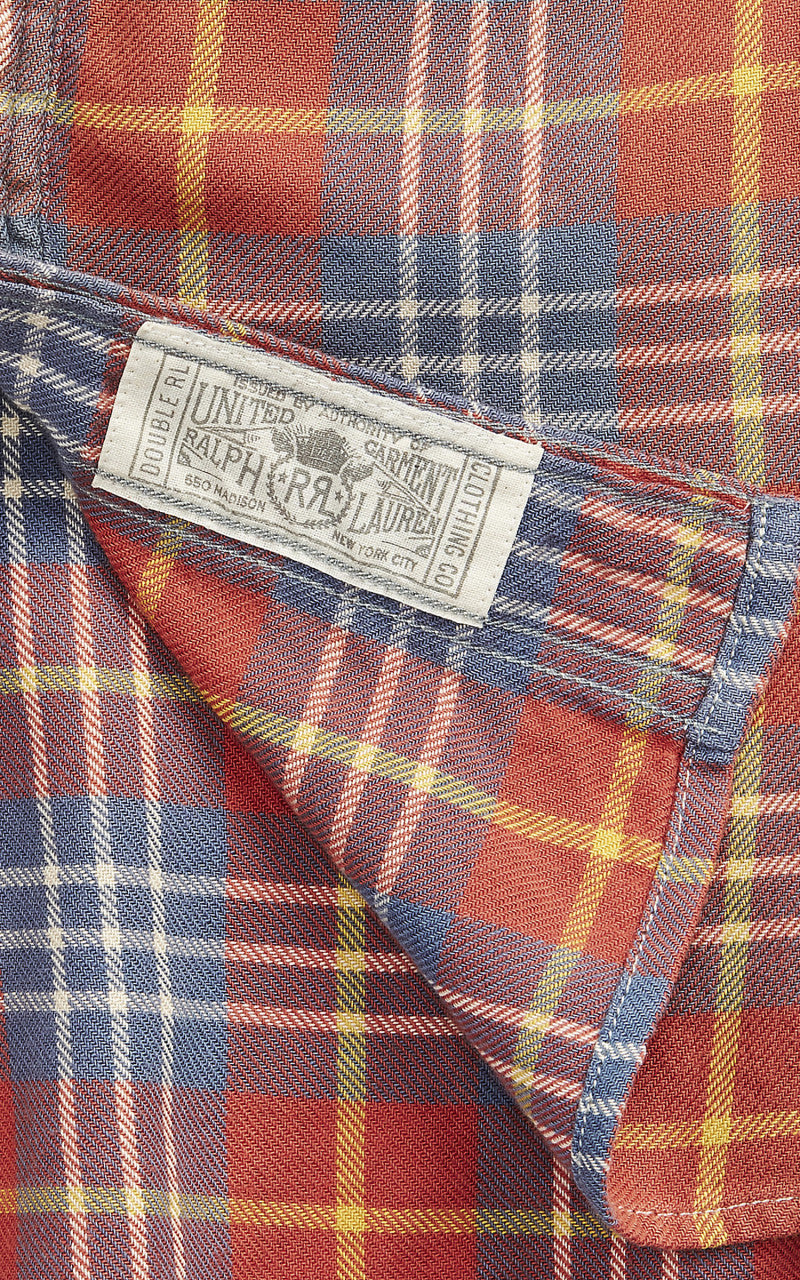 RRL Farrell Plaid Twill Workshirt Red/Blue
