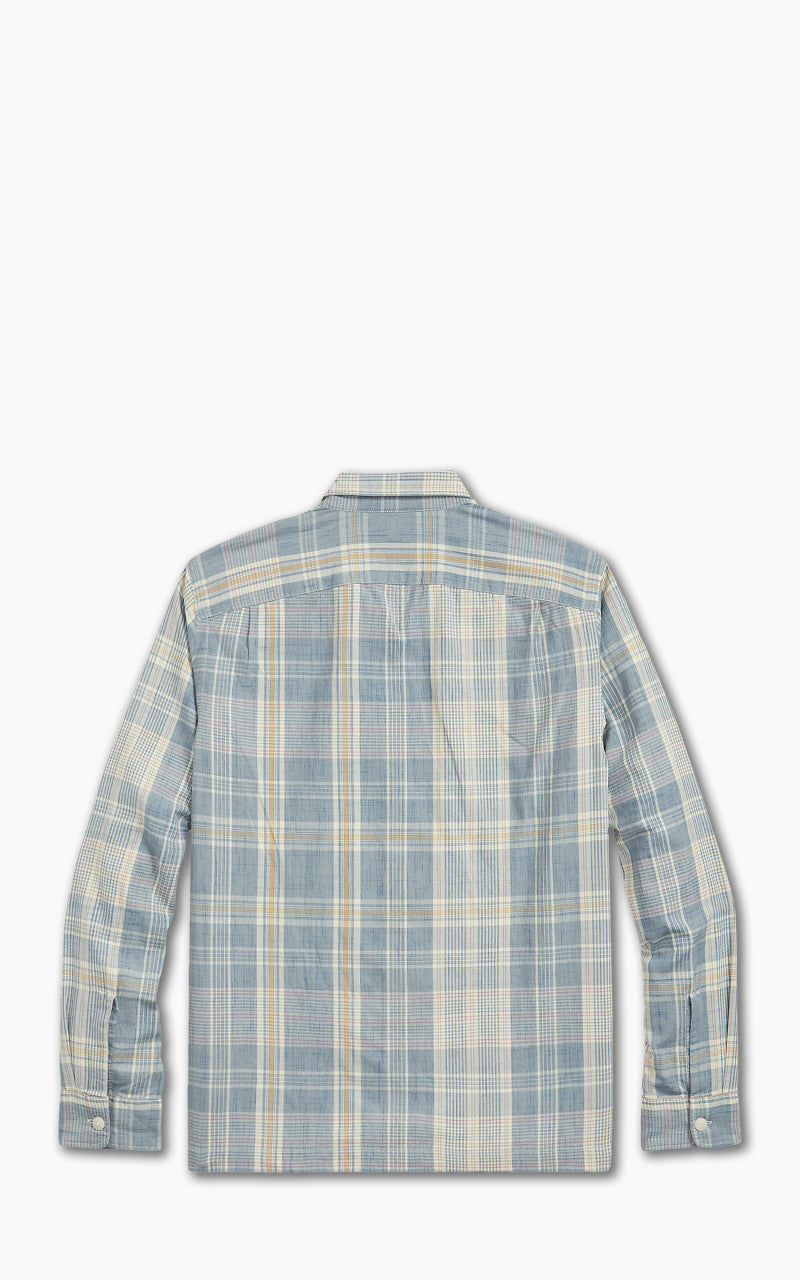 RRL Camp Shirt Towns Madras Light Blue