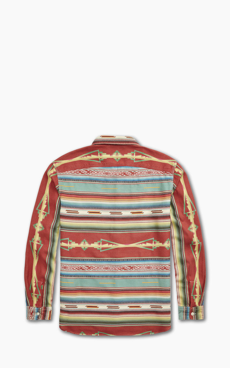 RRL Farrell Jacquard Workshirt Red/Multi