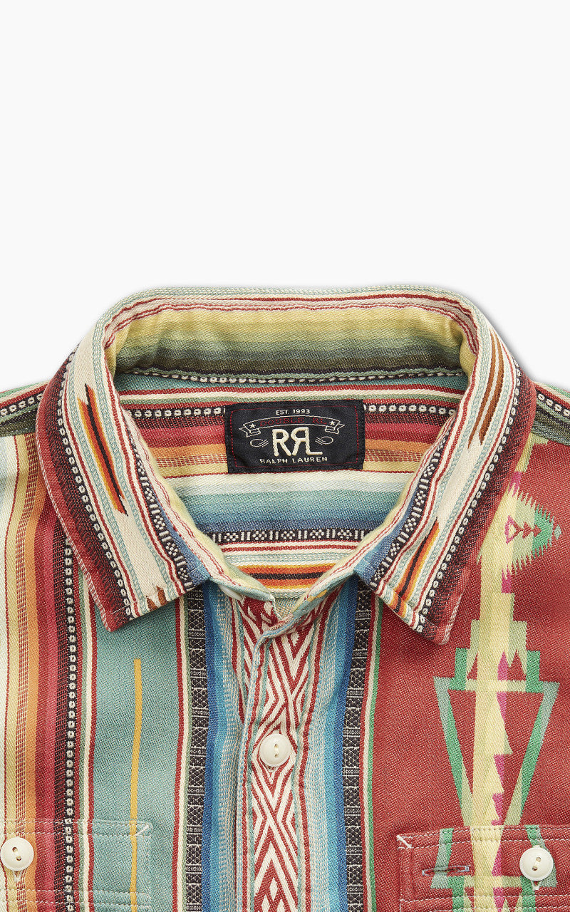 RRL Farrell Jacquard Workshirt Red/Multi