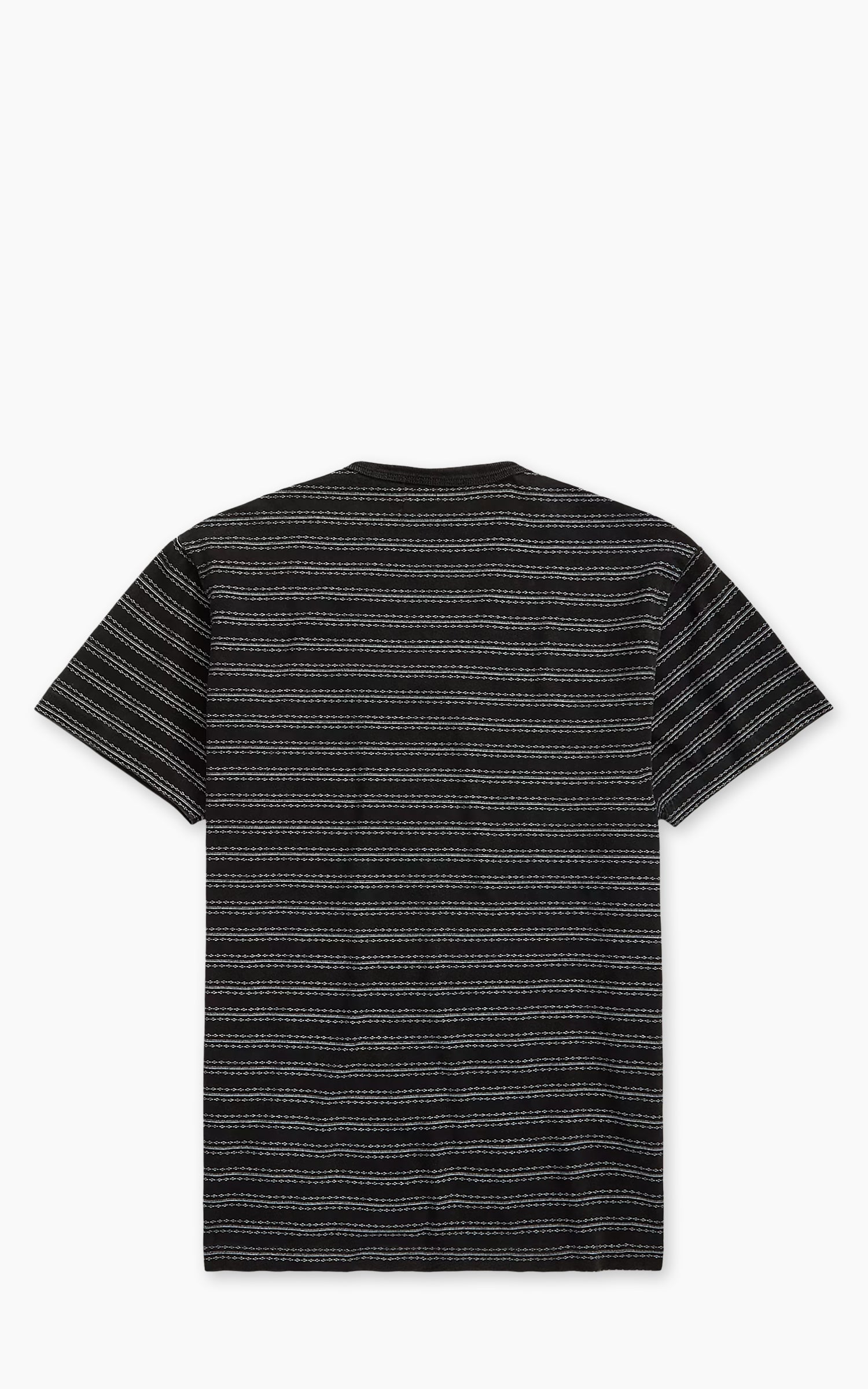 RRL Indigo Striped Jacquard T-Shirt Black Multi