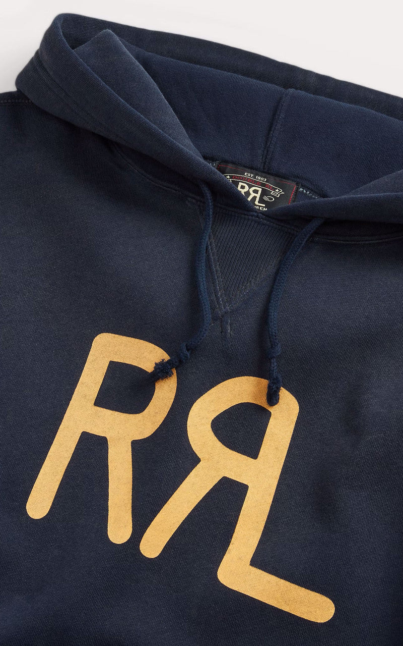 RRL Ranch Logo Hoodie Faded Navy
