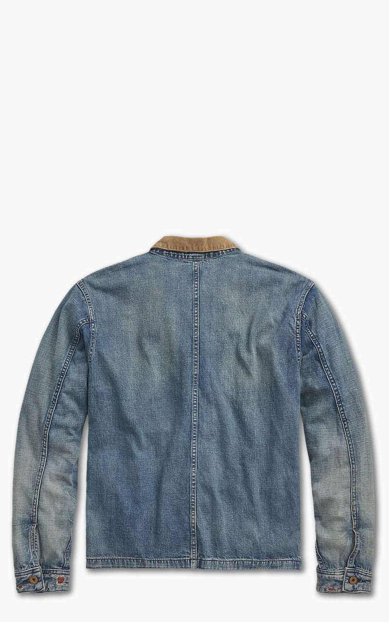 RRL Repaired Campton Denim Work Jacket Repaired Campton Wash