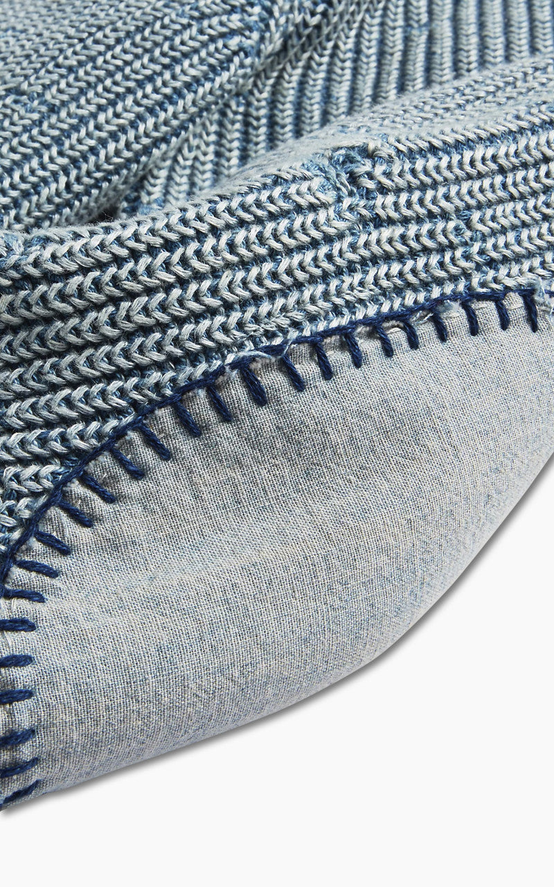 RRL Flag Patchwork Cotton-Blend Cardigan Light Indigo