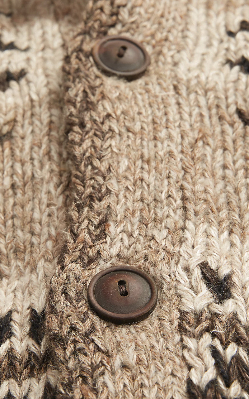 RRL Hand-Knit Linen-Blend Cardigan Brown/Tan/Multi