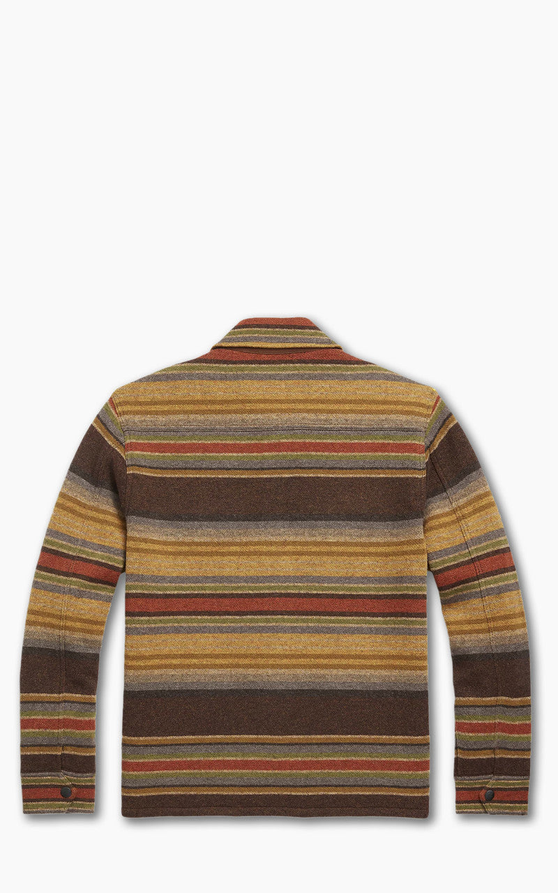 RRL Striped Wool Workshirt Jumper Brown Stripe Multi