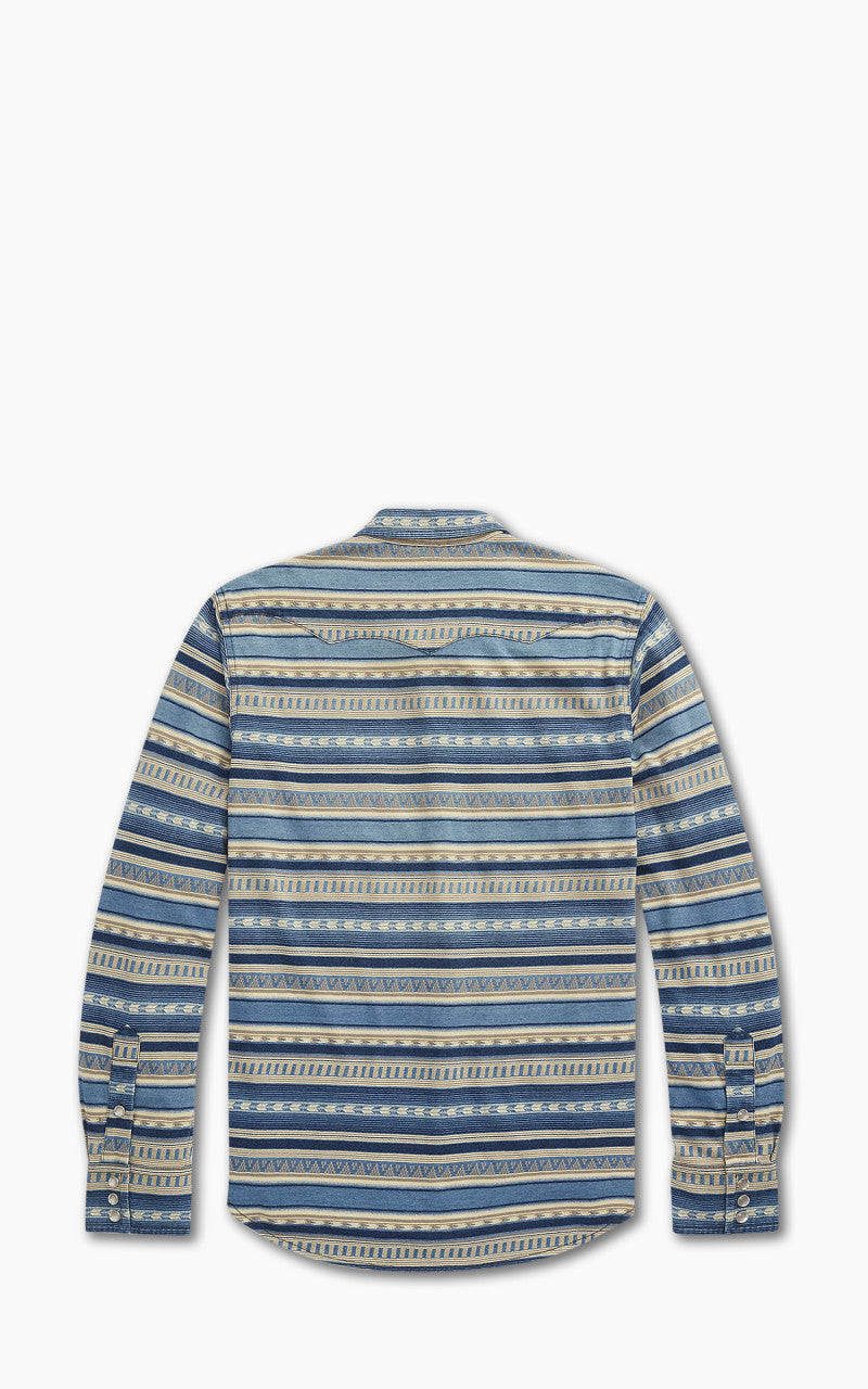 RRL Buffalo Western Shirt Jacquard Indigo