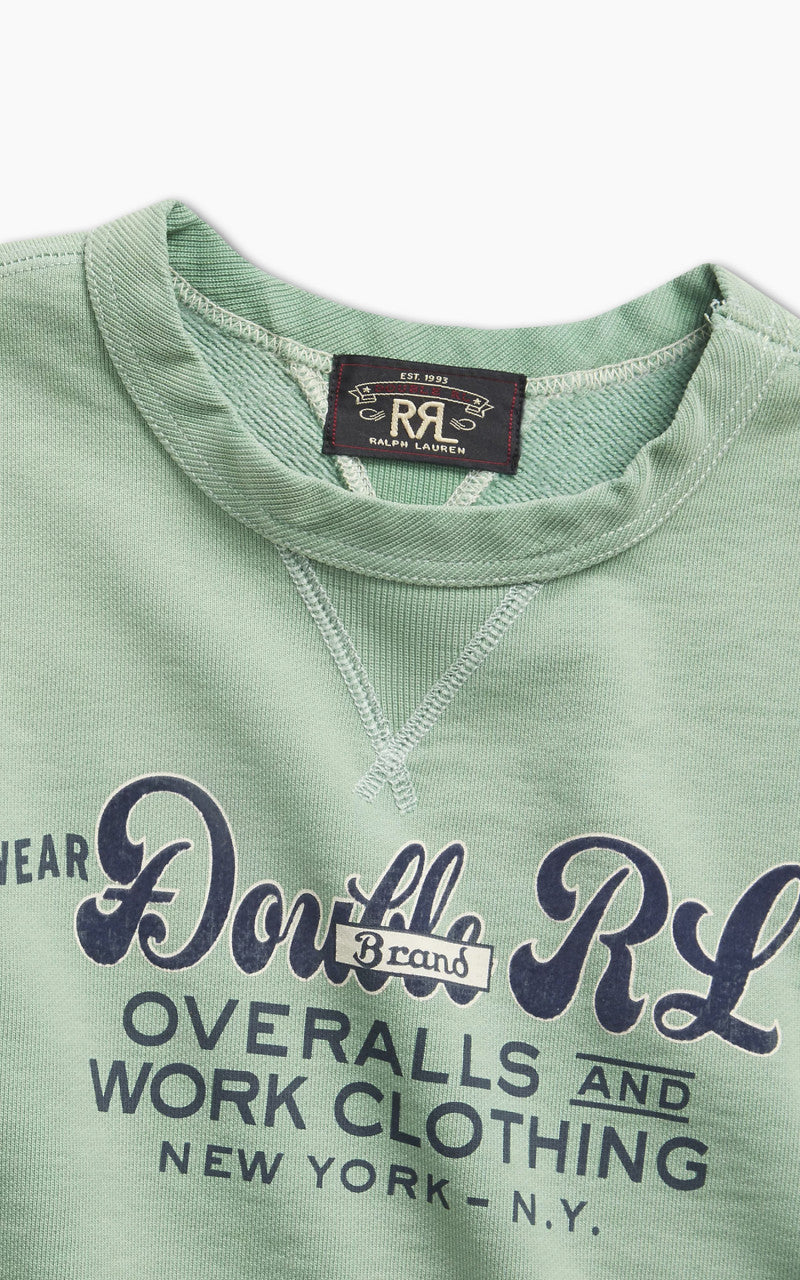 RRL Garment-Dyed Logo Fleece Sweatshirt Turquoise