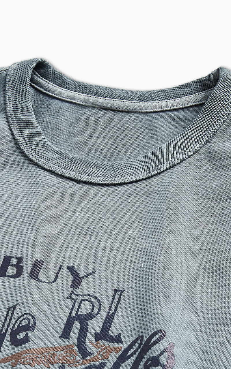 RRL Jersey Graphic T-Shirt Vintage Blue