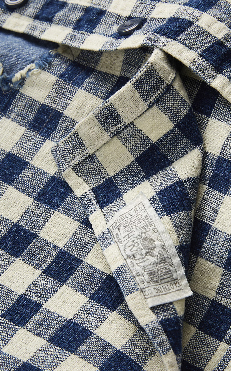 RRL Linen-Cotton Workshirt Indigo Checked