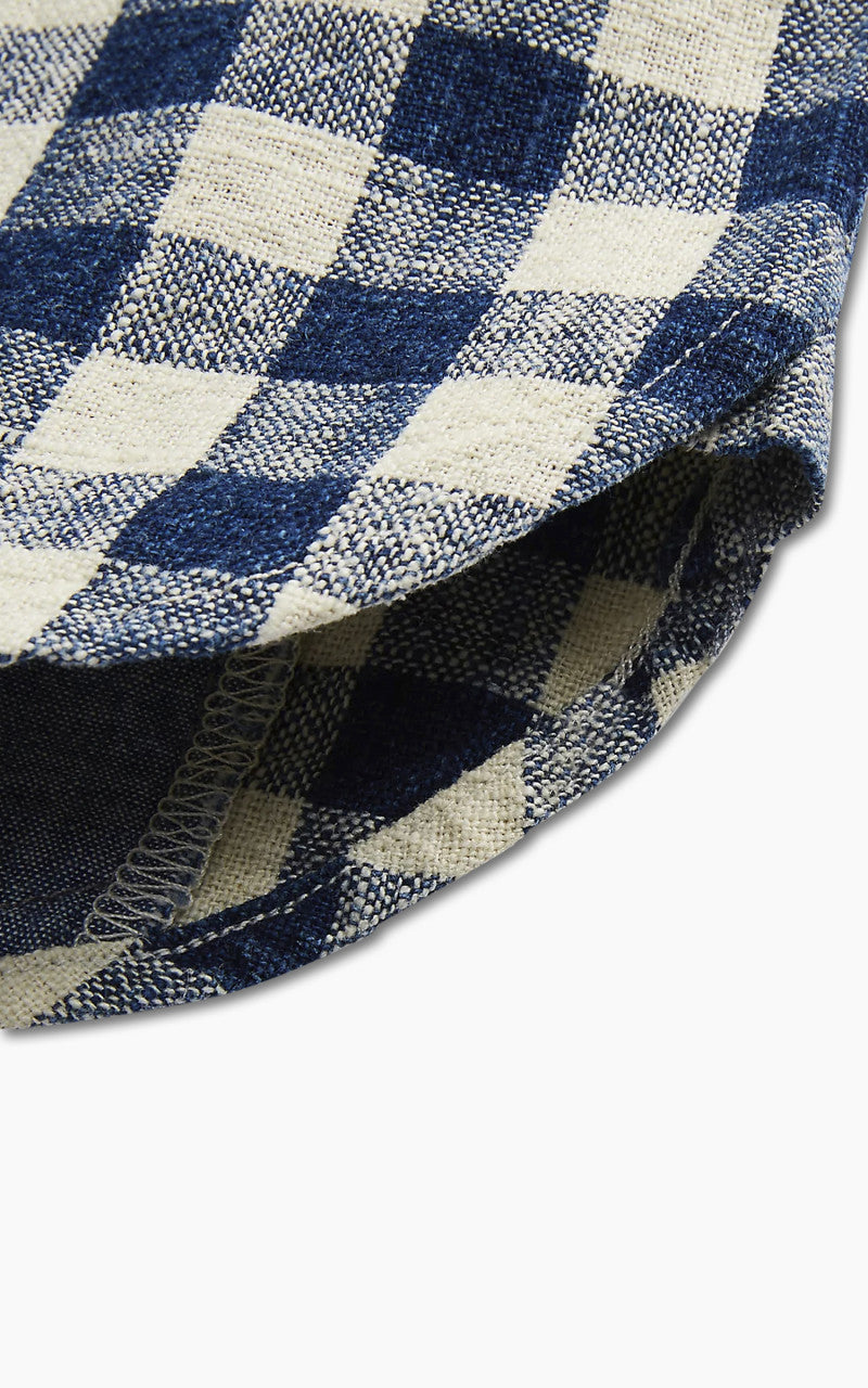 RRL Linen-Cotton Workshirt Indigo Checked