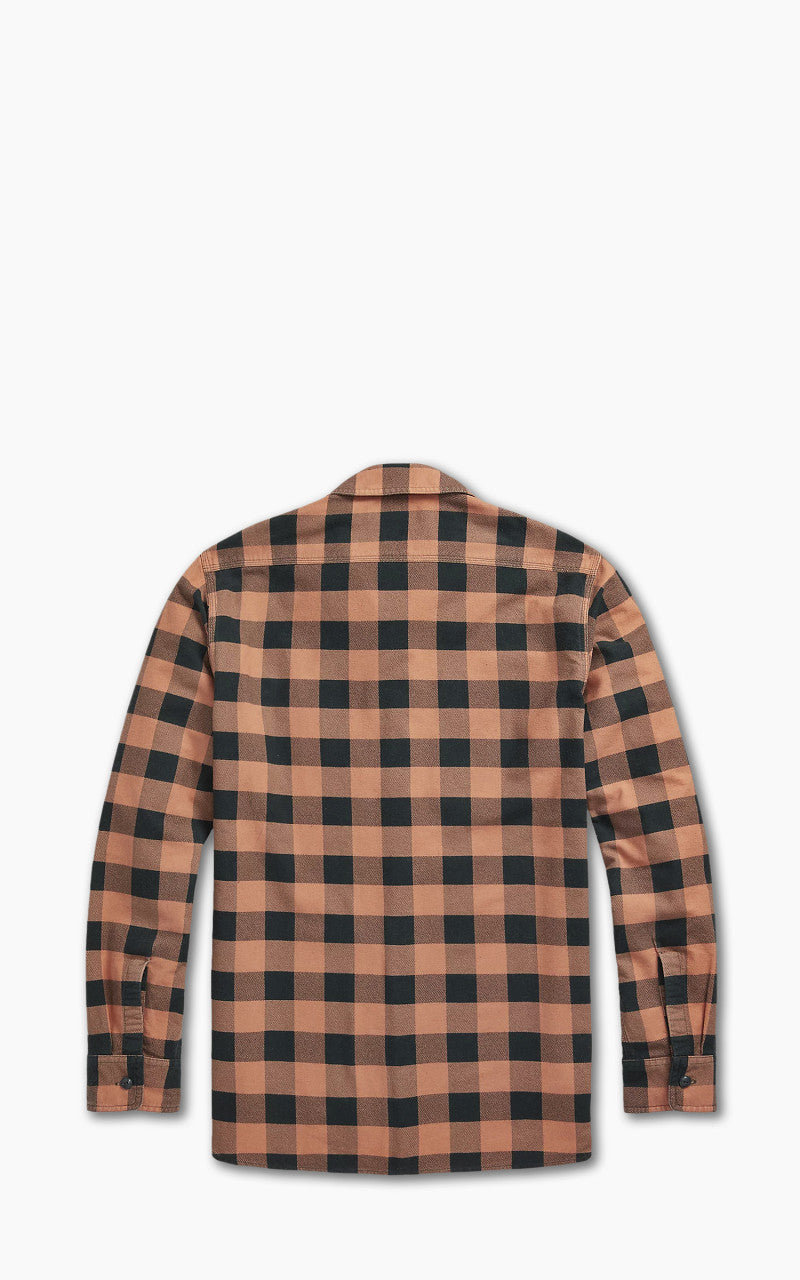 RRL Buffalo Check Chamois Workshirt Coral/Black