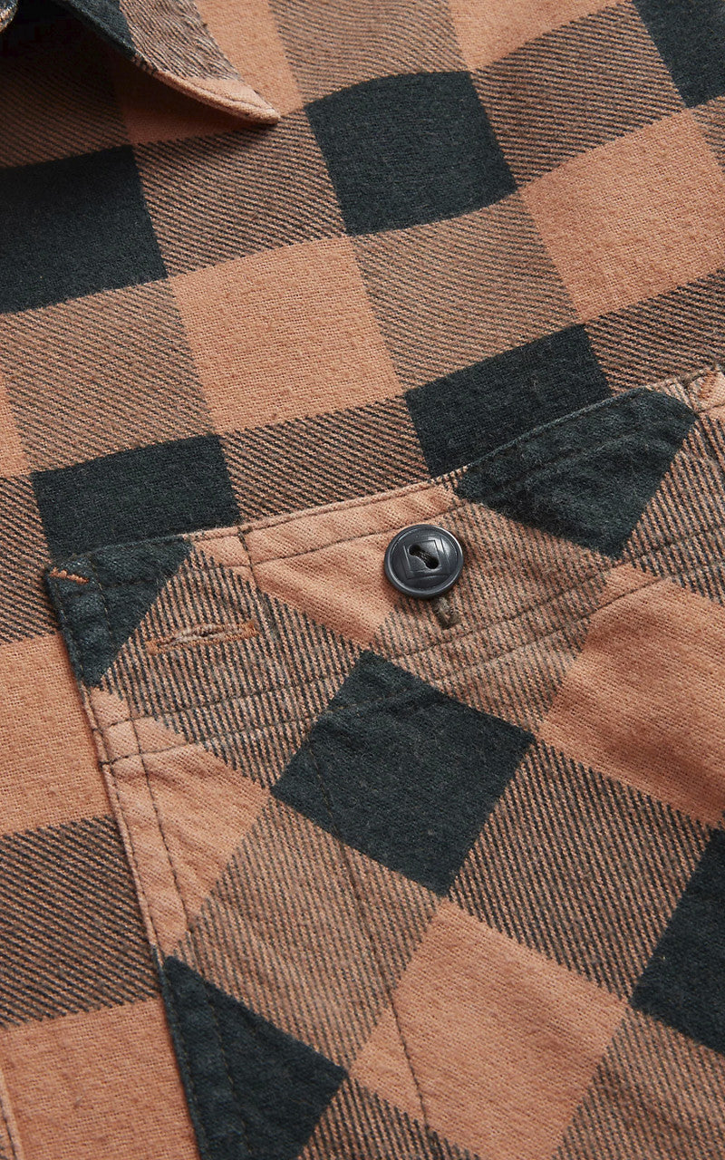 RRL Buffalo Check Chamois Workshirt Coral/Black
