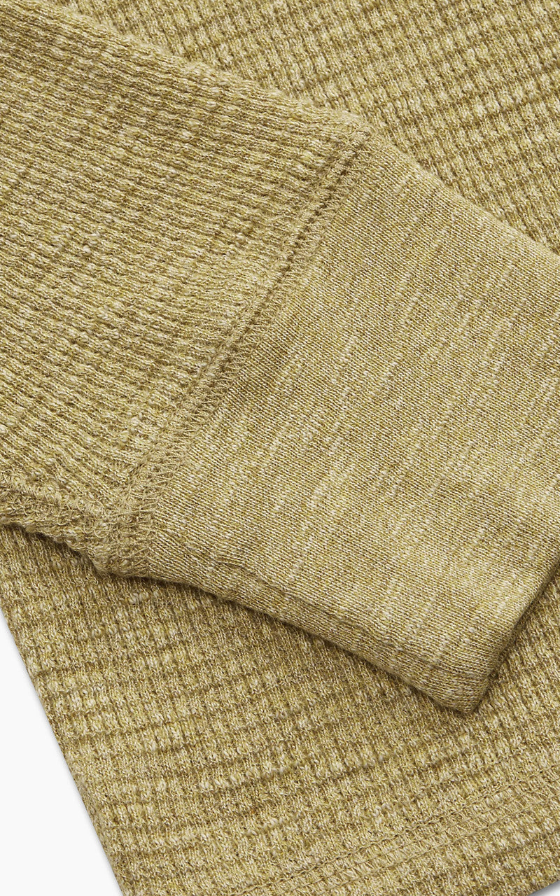 RRL Waffle-Knit Henley Shirt Tan Heather