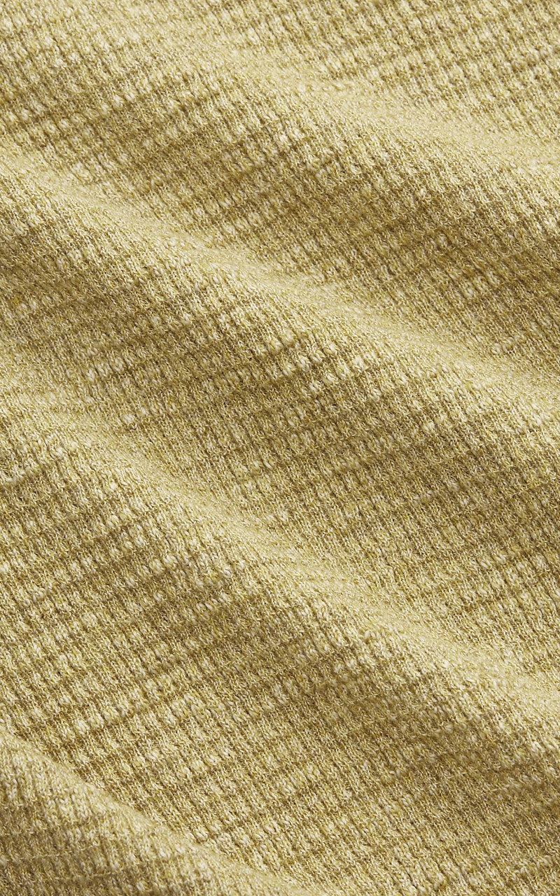 RRL Waffle-Knit Henley Shirt Tan Heather