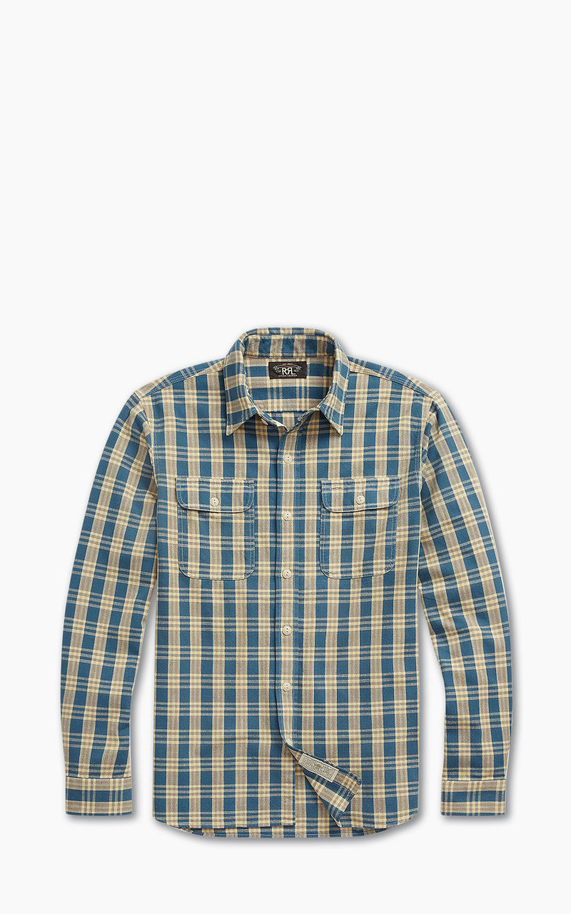 RRL Plaid Woven Workshirt Blue/Yellow