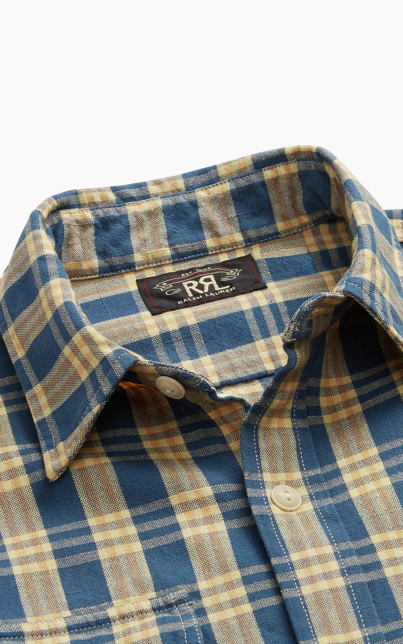 RRL Plaid Woven Workshirt Blue/Yellow