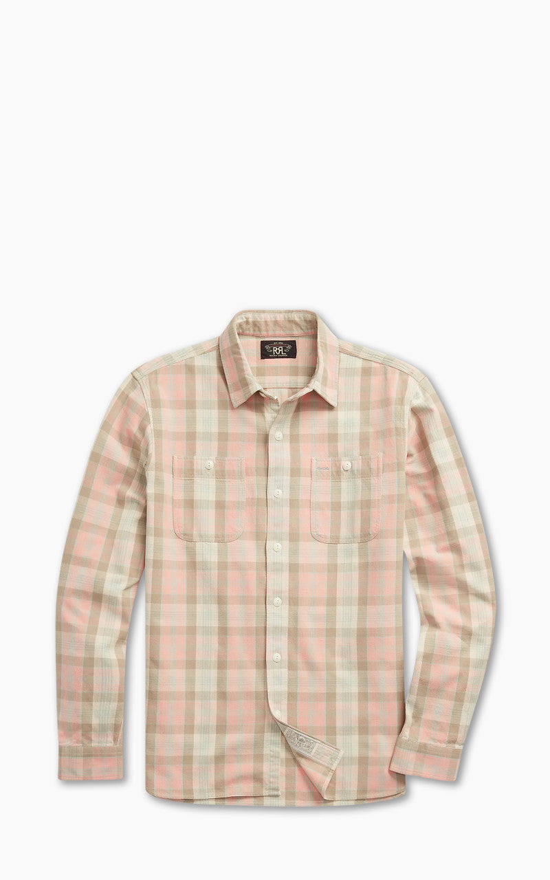RRL Plaid Woven Workshirt Pink Multi