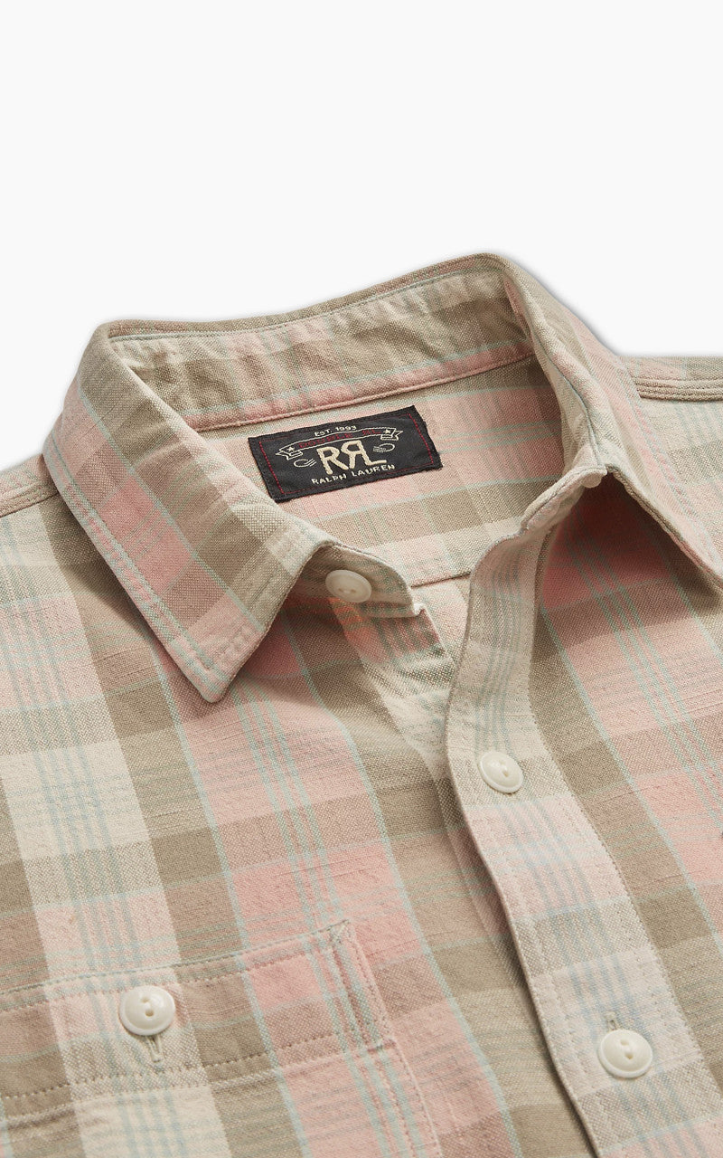 RRL Plaid Woven Workshirt Pink Multi