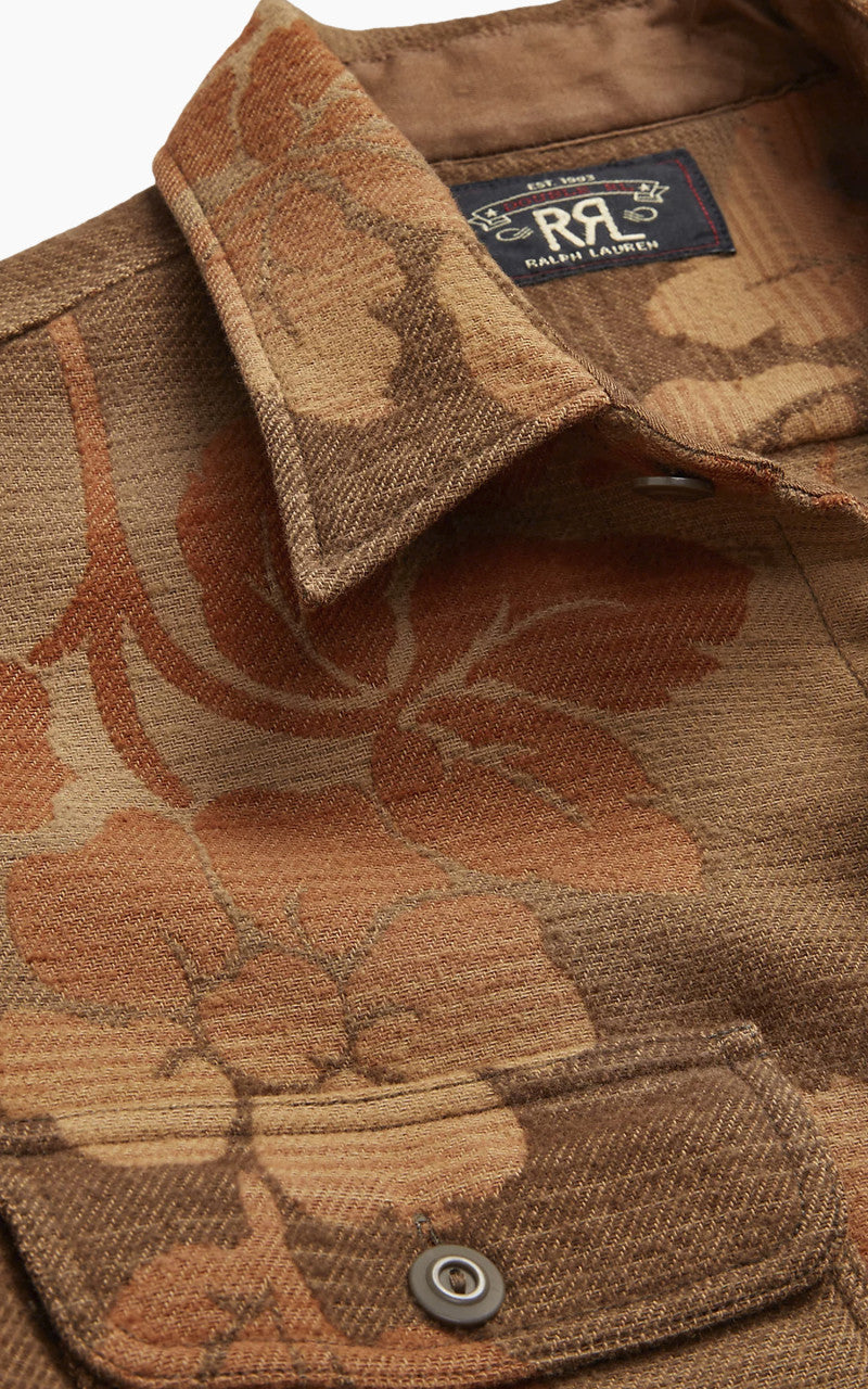 RRL Floral Jacquard Workshirt Brown/Orange