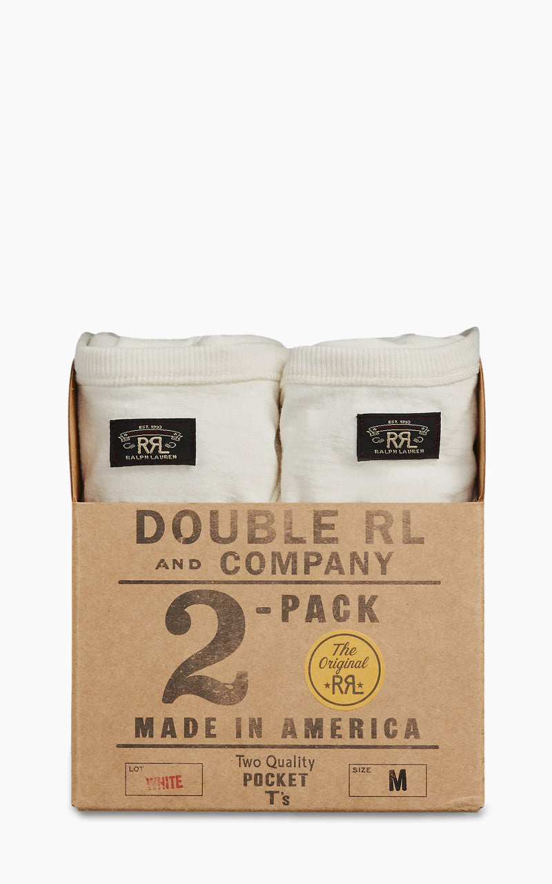 RRL 2-Pack Garment-Dyed Pocket Tees Warm White