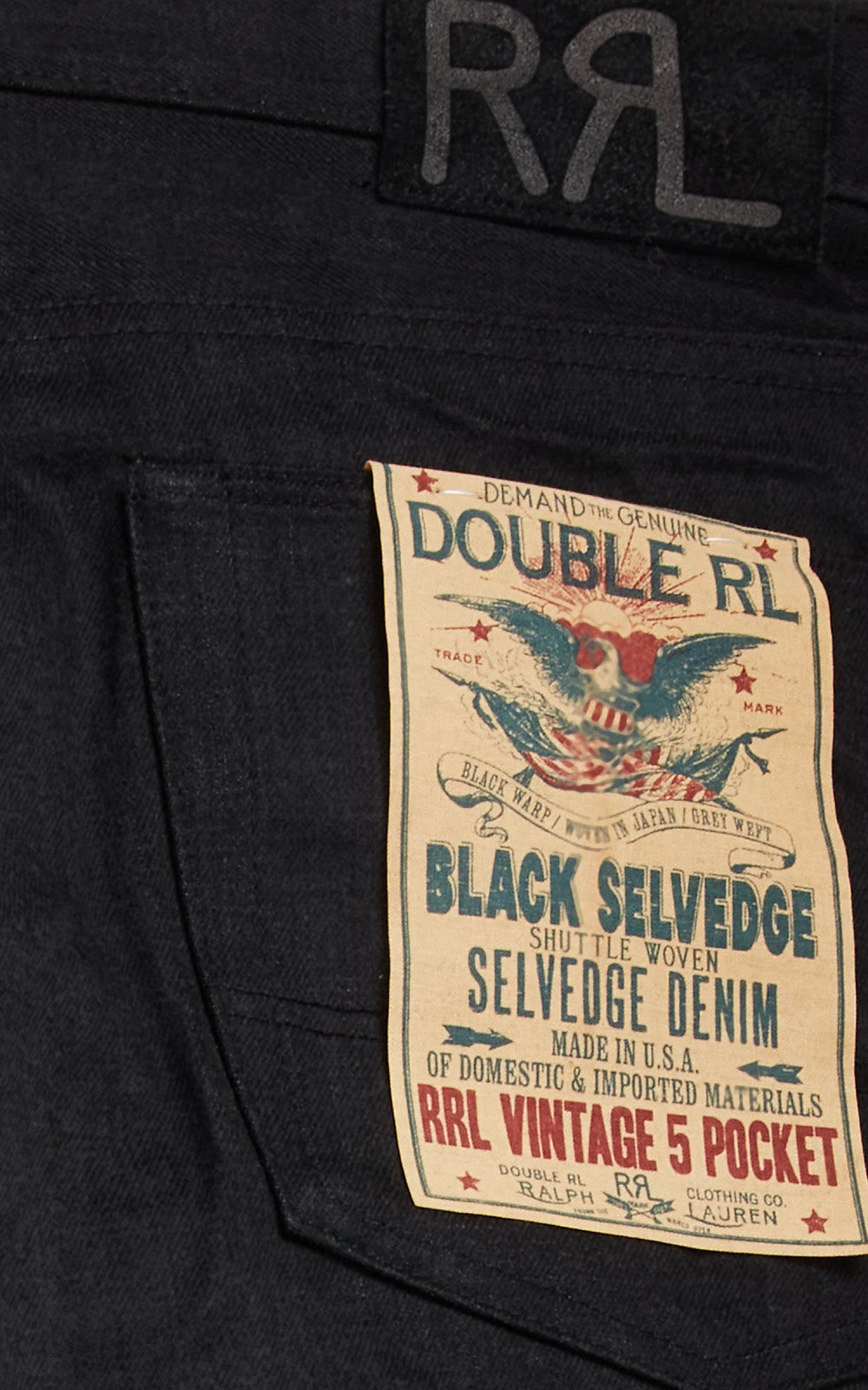 RRL Vintage 5-Pocket Jean New Black On Black