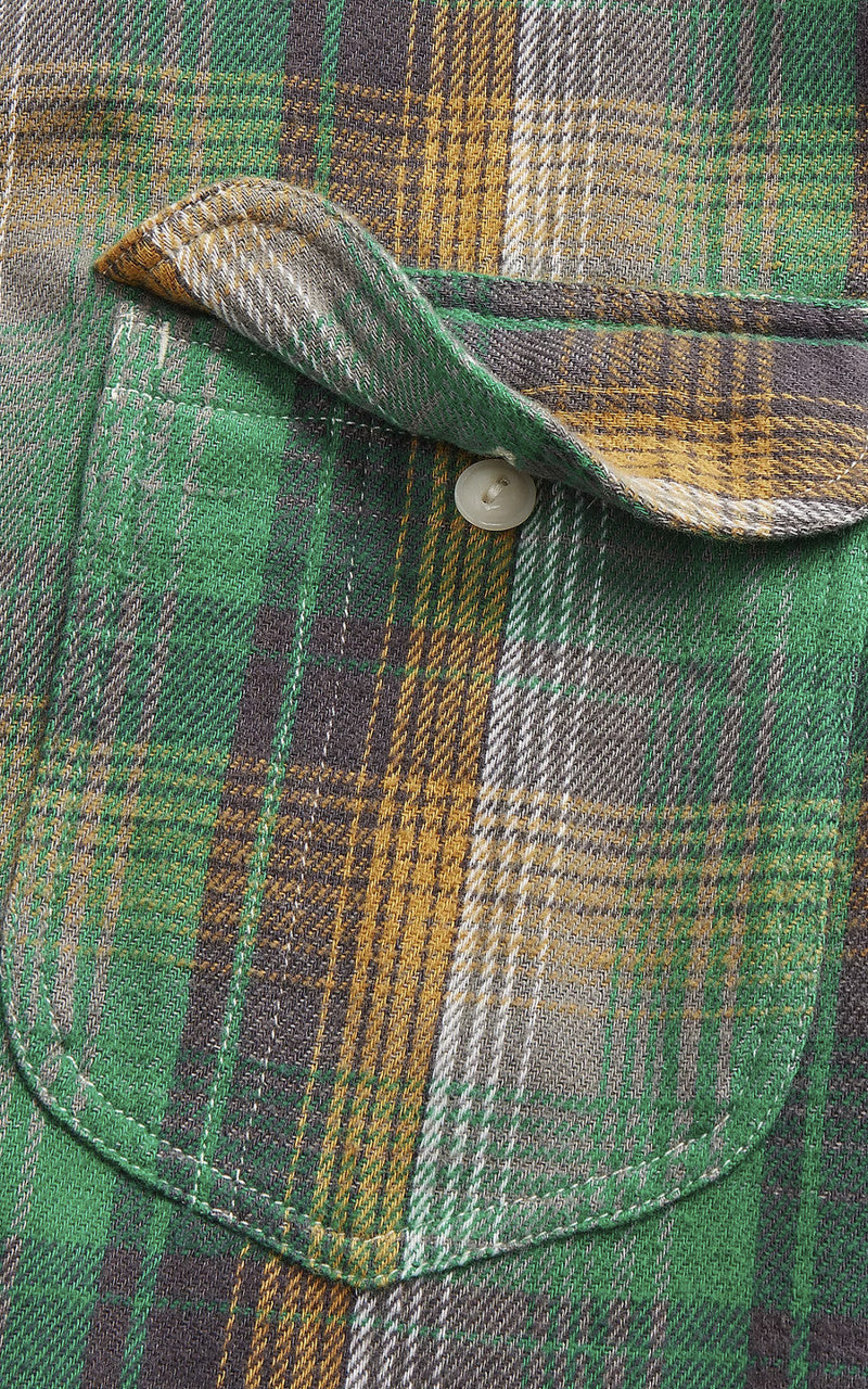 RRL Plaid Twill Workshirt Green/Yellow