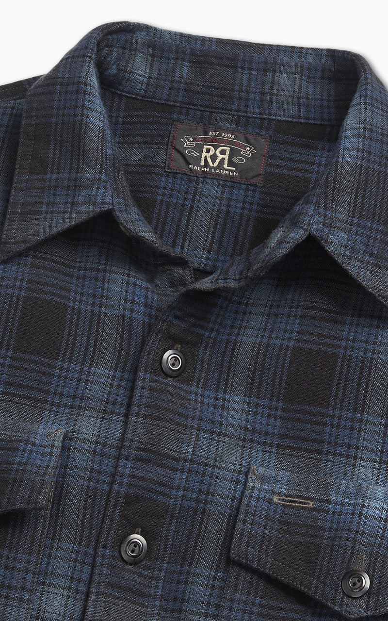 RRL Plaid Canvas Workshirt Blue/Black