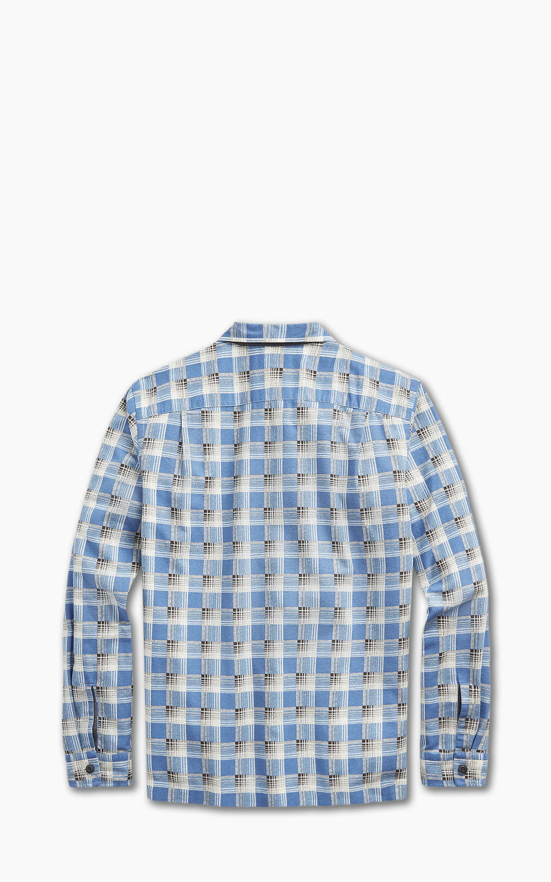RRL Plaid-Print Chamois Camp Shirt Blue/Multi