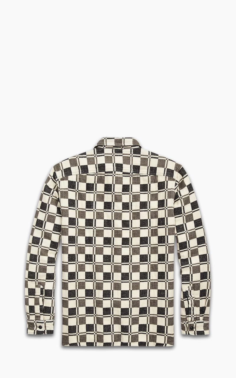 RRL Plaid Brushed Jacquard Workshirt Black/Creme
