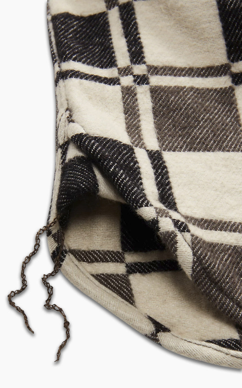 RRL Plaid Brushed Jacquard Workshirt Black/Creme