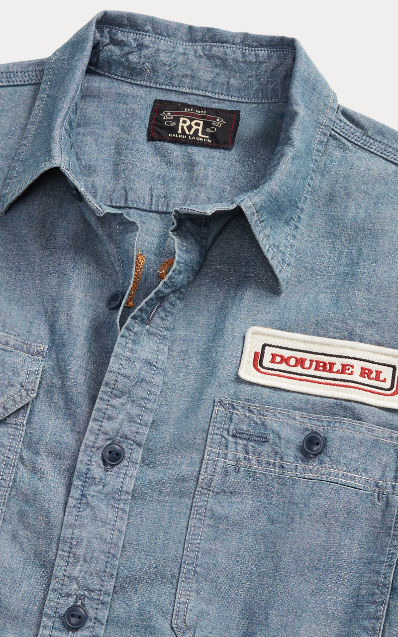 RRL Embroidered Chambray Workshirt Indigo