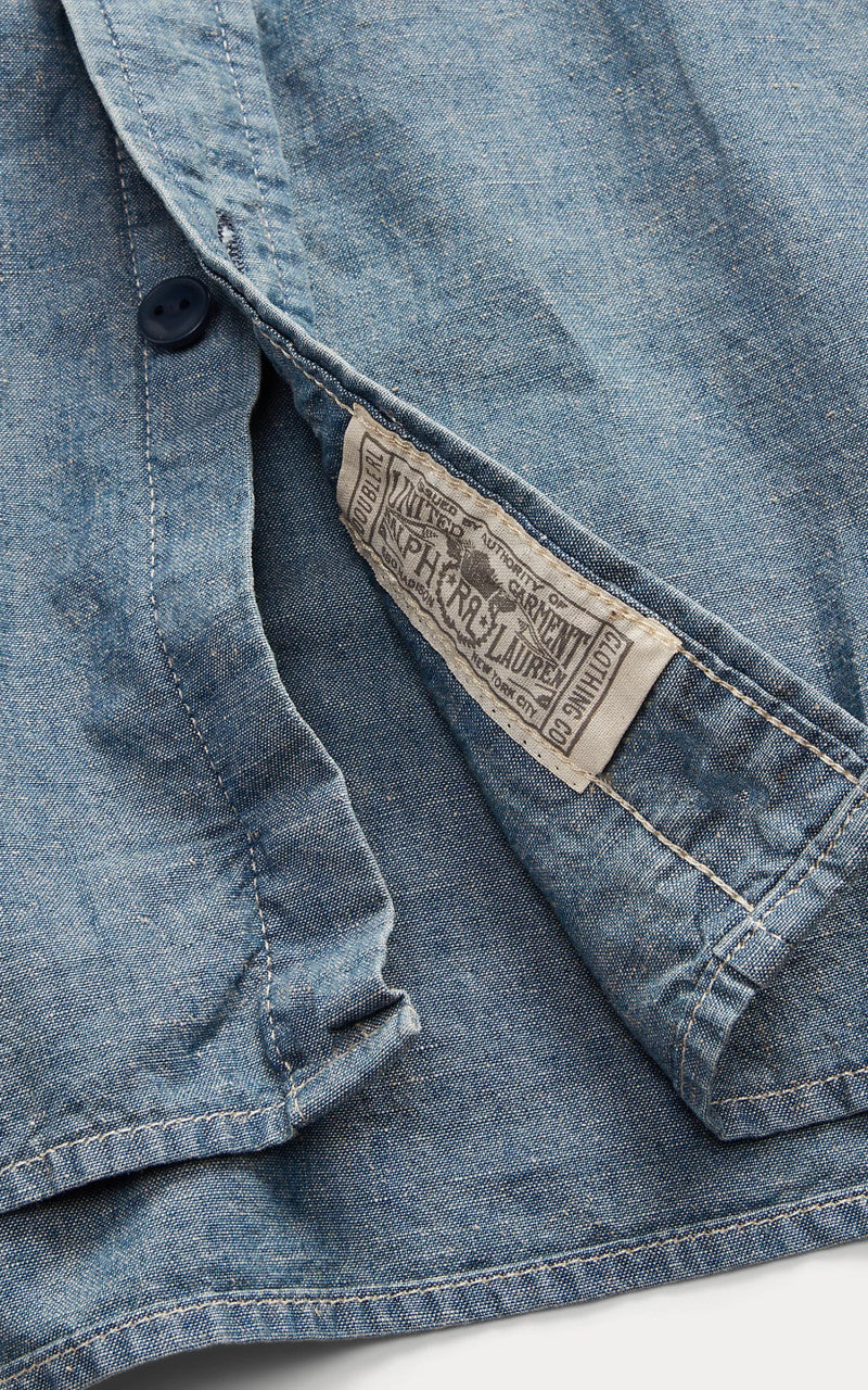 RRL Embroidered Chambray Workshirt Indigo