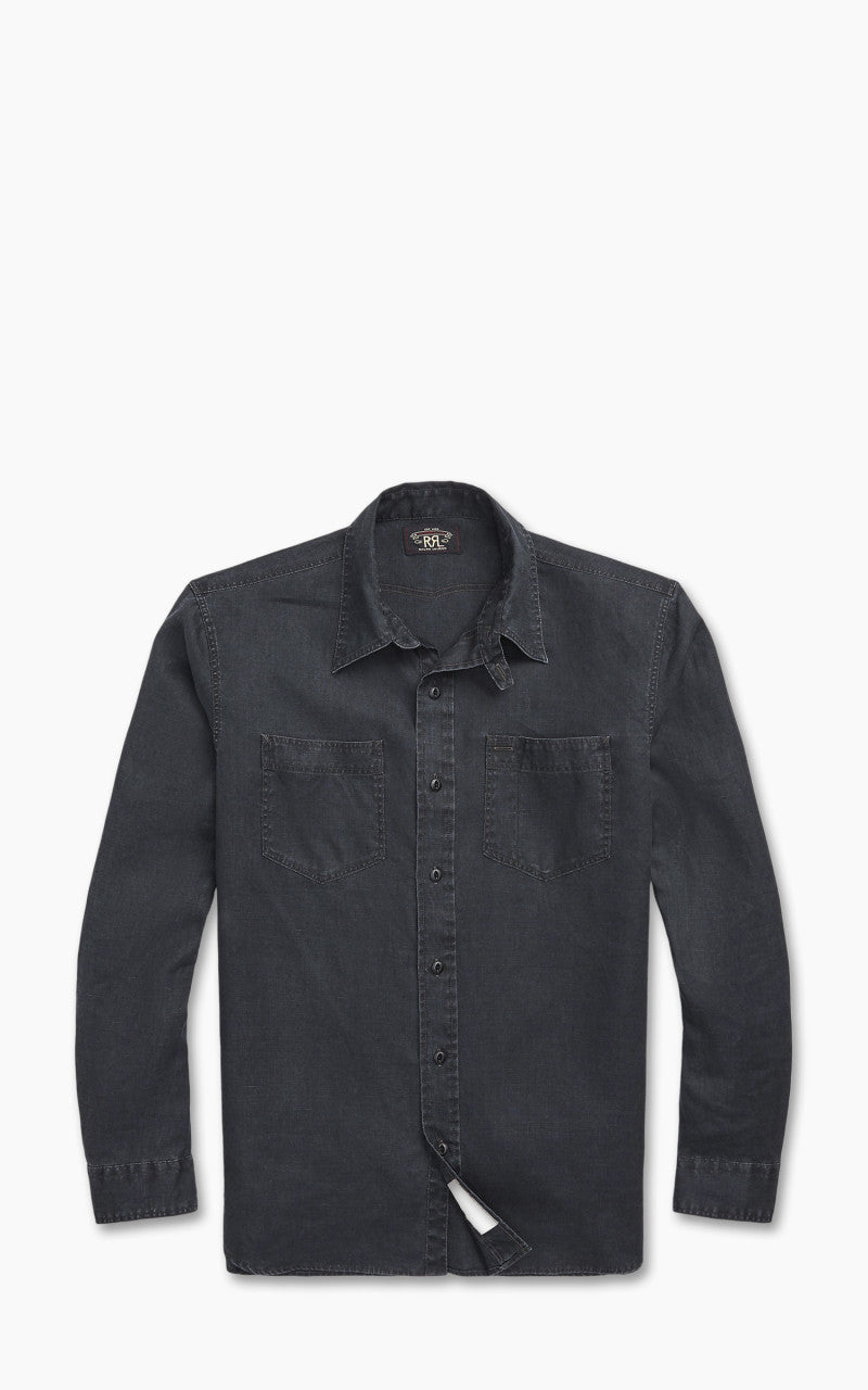 RRL Linen Workshirt Black