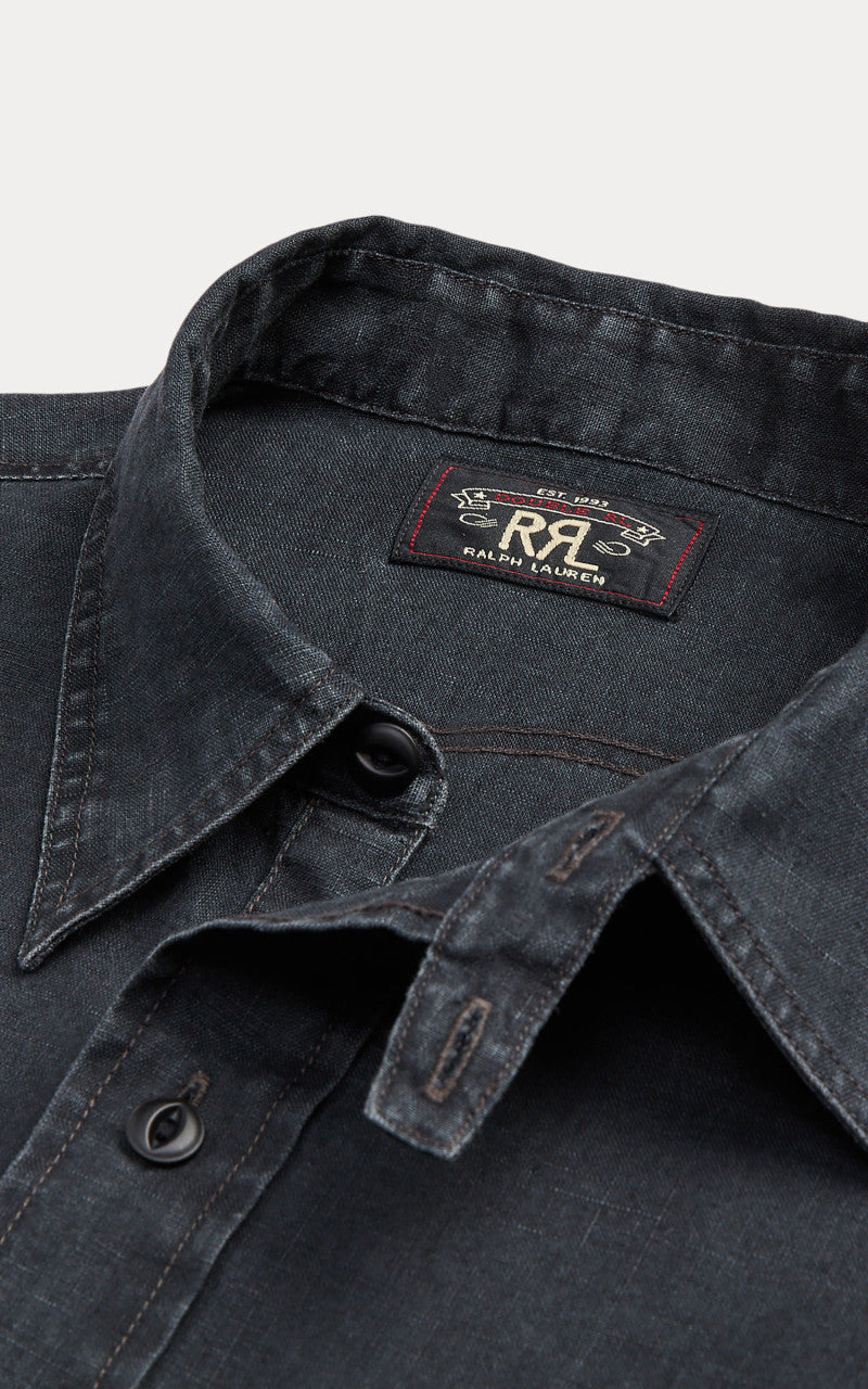 RRL Linen Workshirt Black