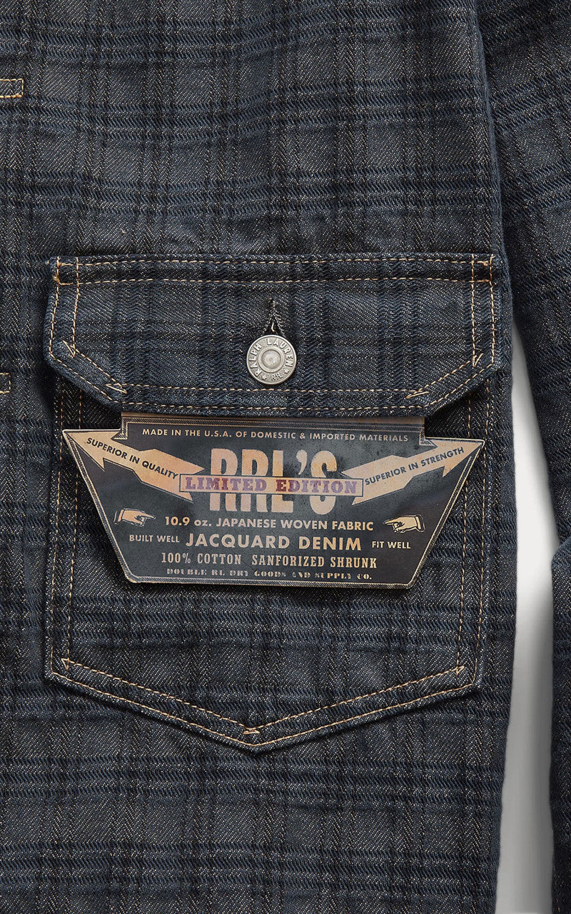 RRL Limited-Edition Jacquard Denim Jacket Nighford Wash
