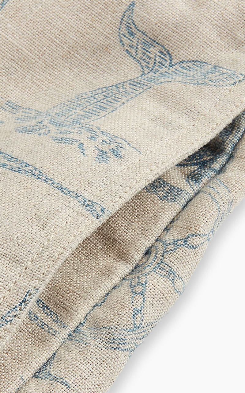 RRL Indigo-Print Linen Short Creme Multi