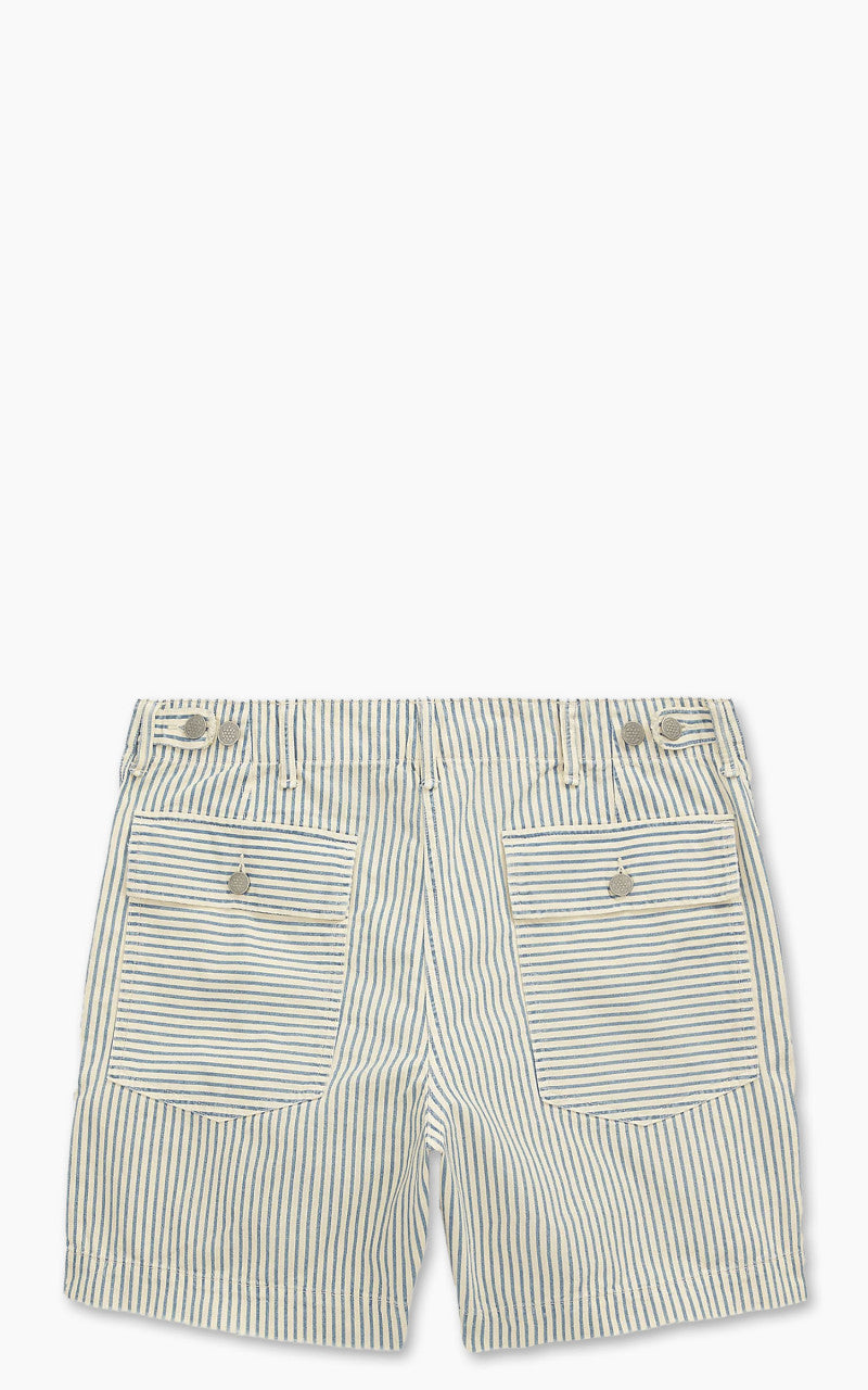 RRL Striped Cotton-Linen Field Short Indigo/Creme Stripe