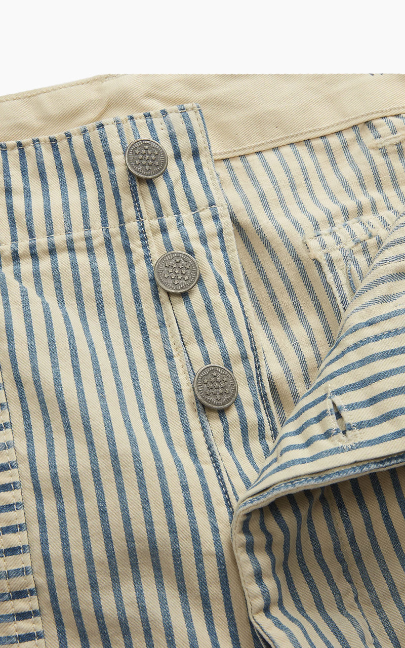 RRL Striped Cotton-Linen Field Short Indigo/Creme Stripe