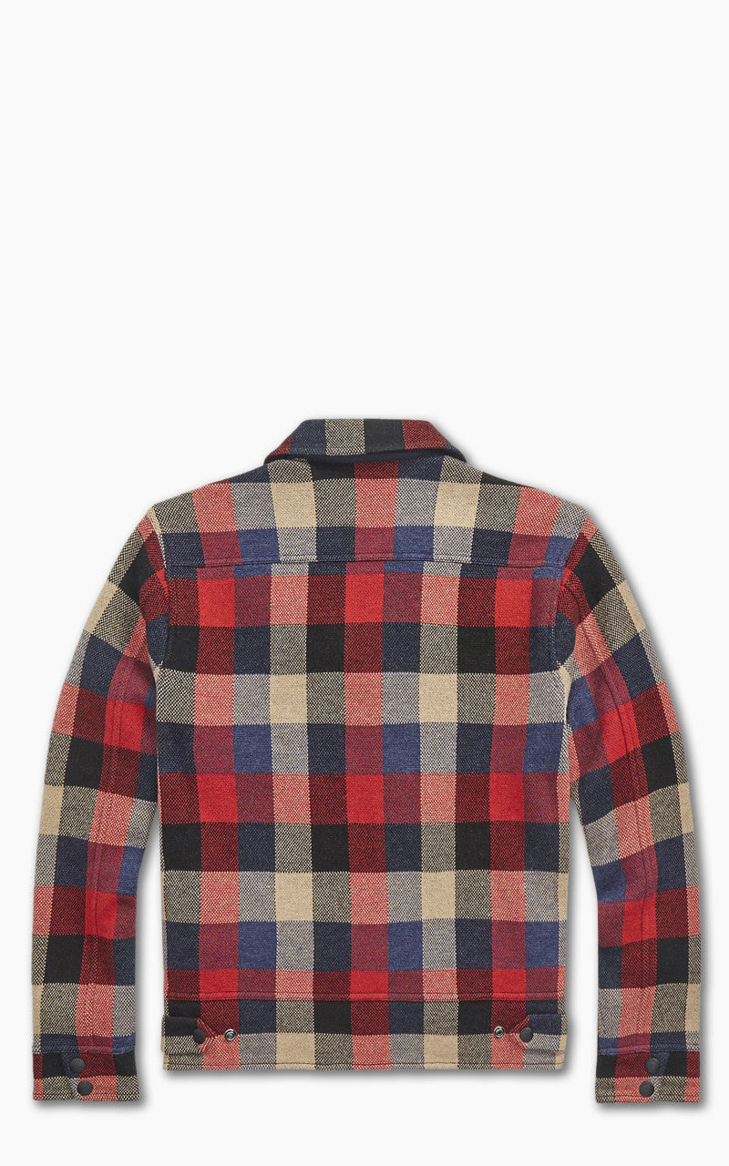 RRL Plaid Wool Jumper Jacket Red Multi