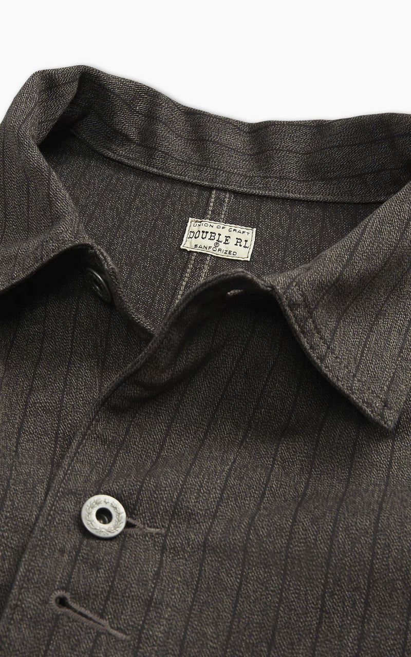 RRL Striped Jaspe Twill Jacket Black/White