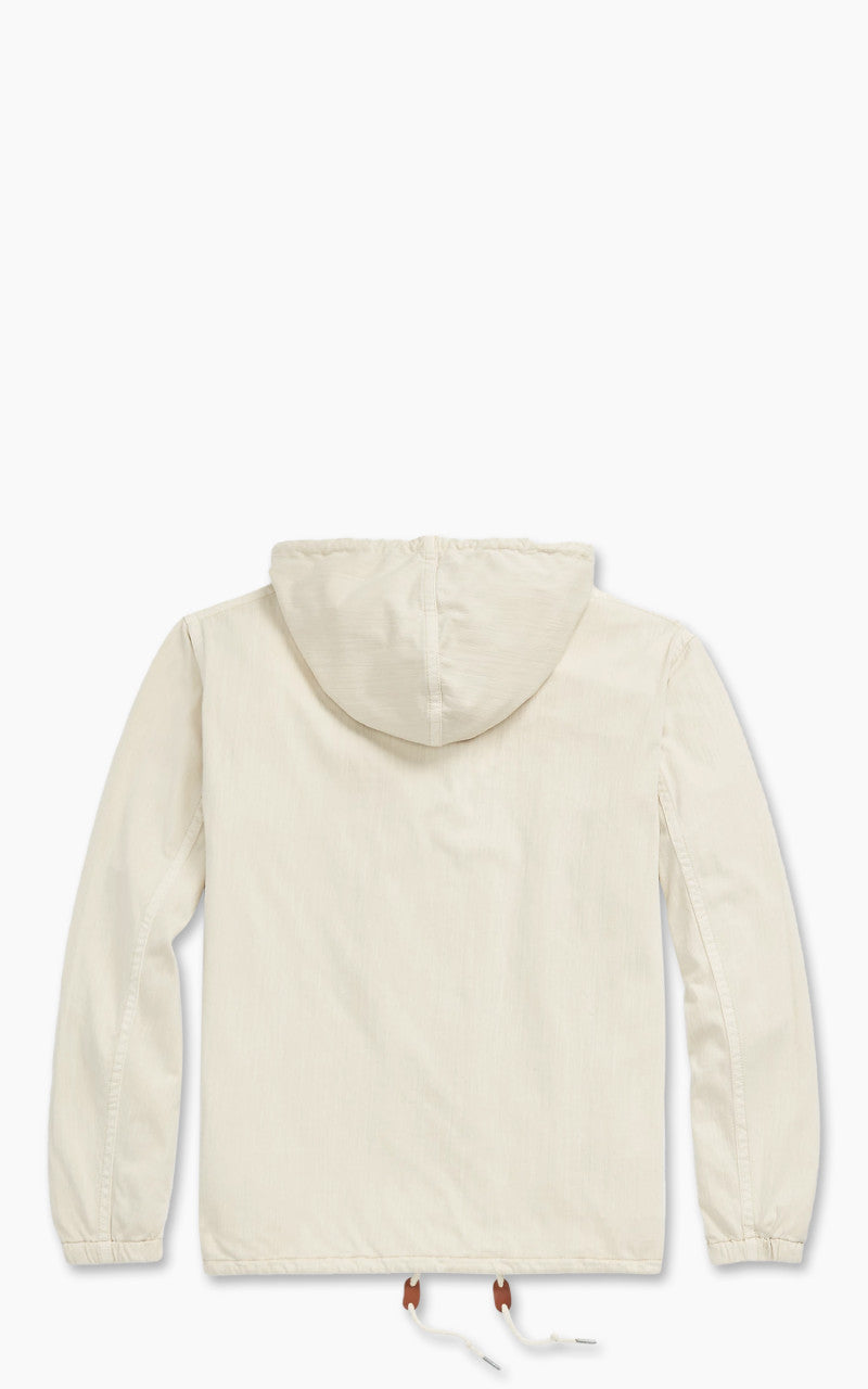 RRL Garment-Dyed Jersey Popover Anorak Cream