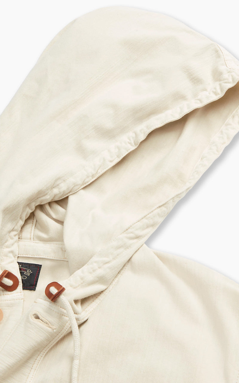 RRL Garment-Dyed Jersey Popover Anorak Cream