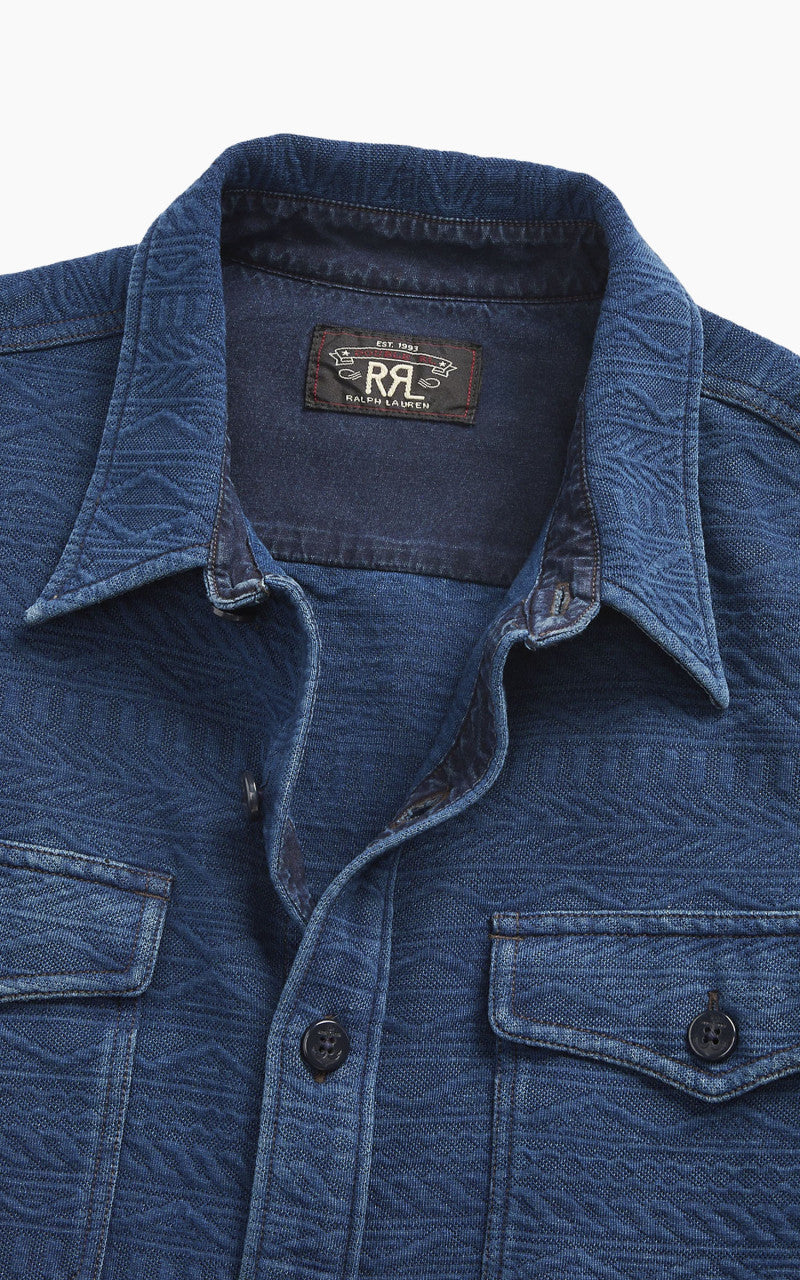 RRL Guernsey-Patterned Jacquard Workshirt Indigo