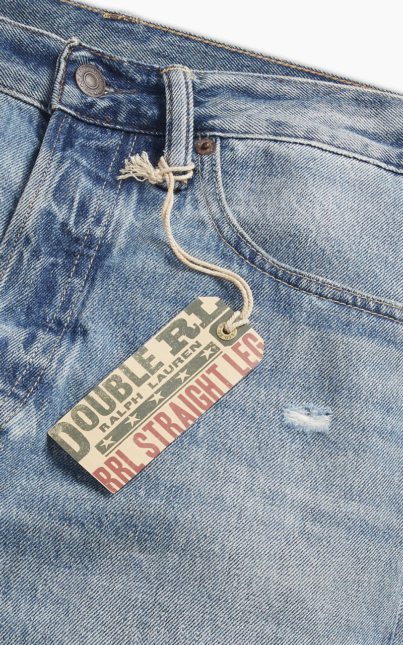 RRL Straight Fit Jean Repaired Clearville Wash