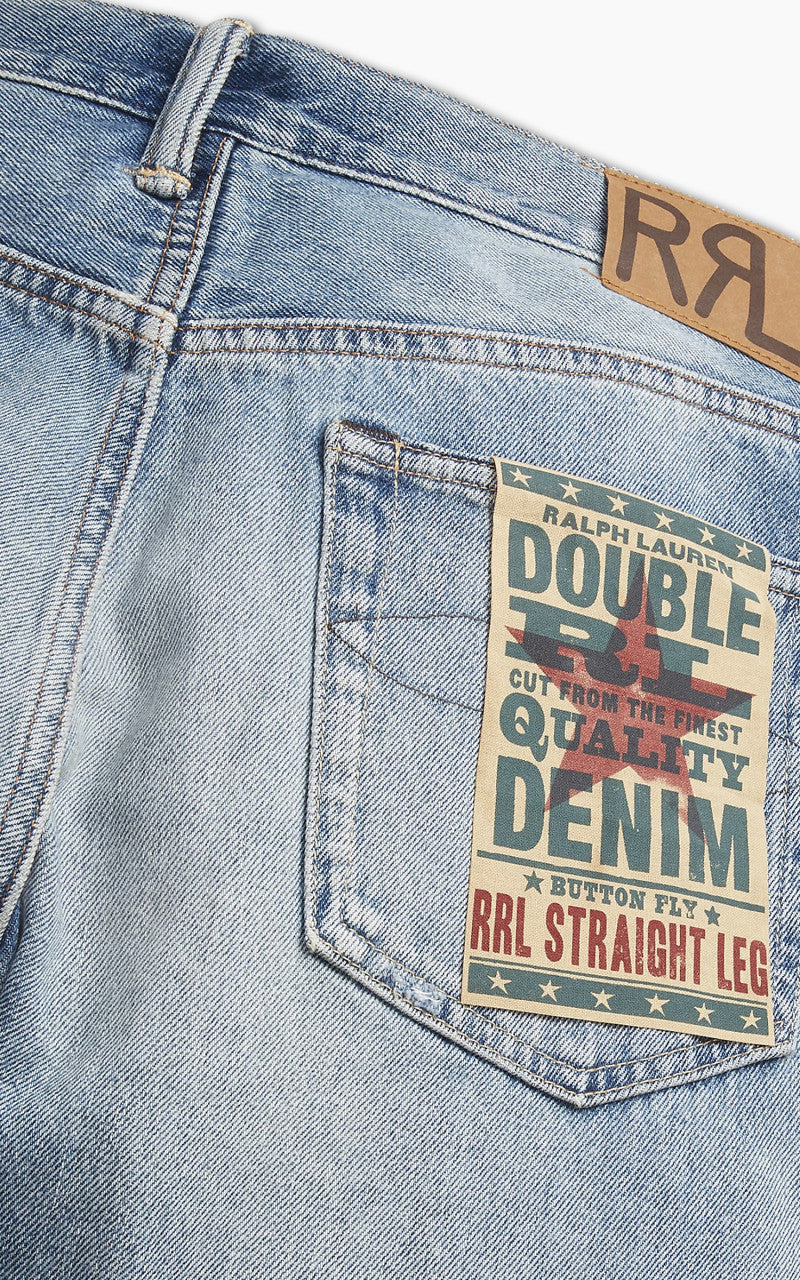 RRL Straight Fit Jean Repaired Clearville Wash