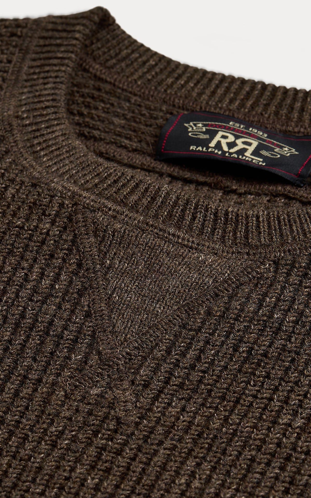 RRL Waffle-Knit Cotton-Wool Sweater Dark Olive Heather