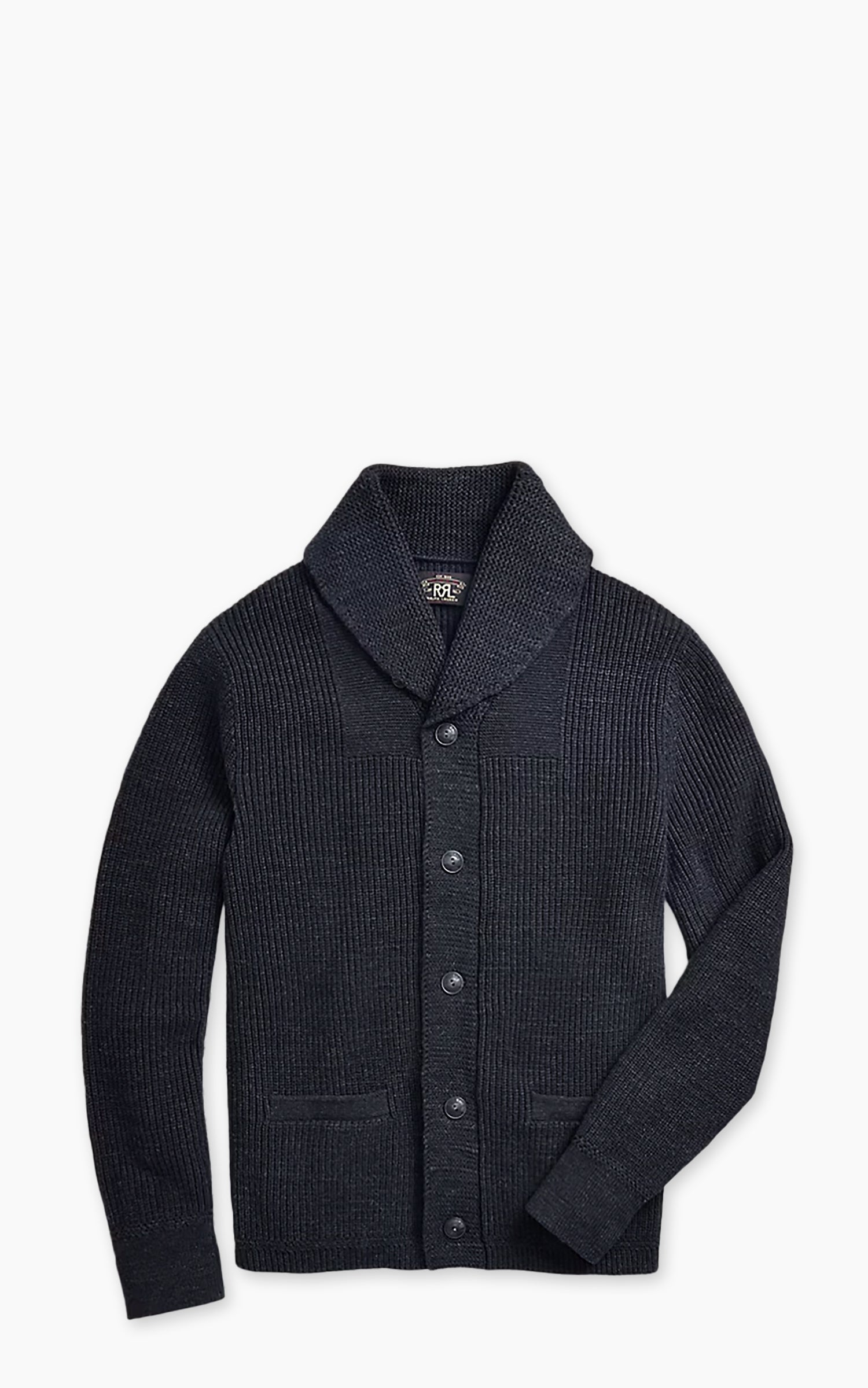 RRL Cotton Shawl-Collar Cardigan Dark Navy Heather