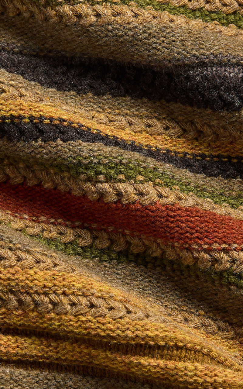 RRL Striped Wool Shawl Collar Cardigan Brown Multi